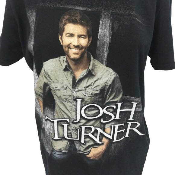 Josh Turner Graphic Tee Tour T-Shirt Size M Black Country Y2K Music Band Black - Picture 2 of 10